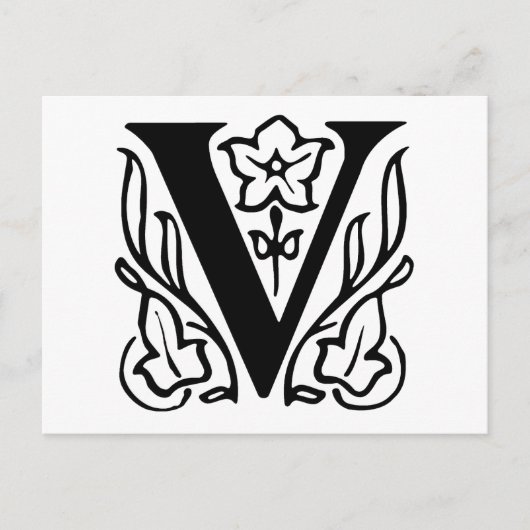Fancy letter V Briefkaart (Voorkant)
