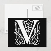 Fancy letter V Briefkaart (Voorkant / Achterkant)