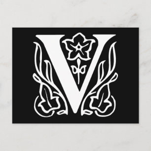 Fancy letter V Briefkaart