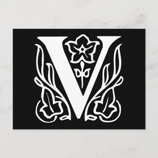 Fancy letter V Briefkaart (Voorkant)