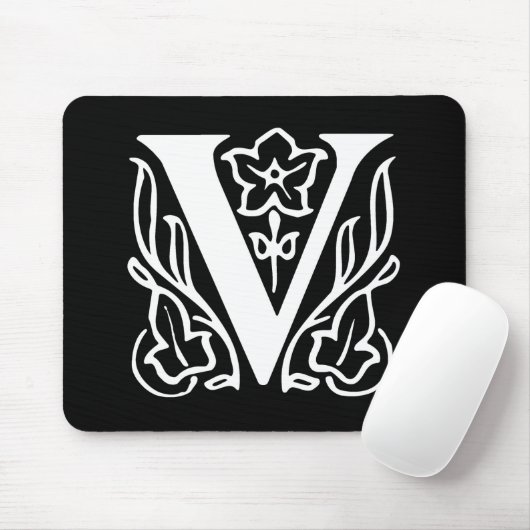 Fancy letter V Muismat (Met muis)
