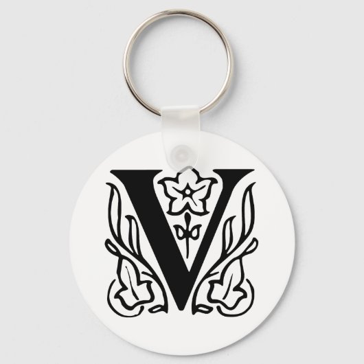 Fancy letter V Sleutelhanger (Voorkant)