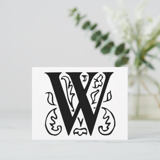 Fancy letter W Briefkaart (Staand voorkant)