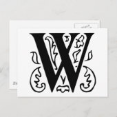 Fancy letter W Briefkaart (Voorkant / Achterkant)