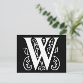 Fancy letter W Briefkaart (Staand voorkant)