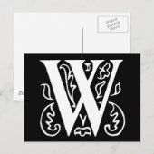 Fancy letter W Briefkaart (Voorkant / Achterkant)