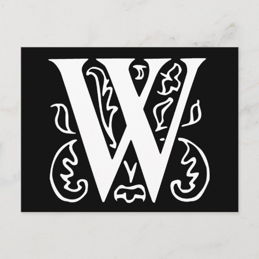 Fancy letter W Briefkaart (Voorkant)