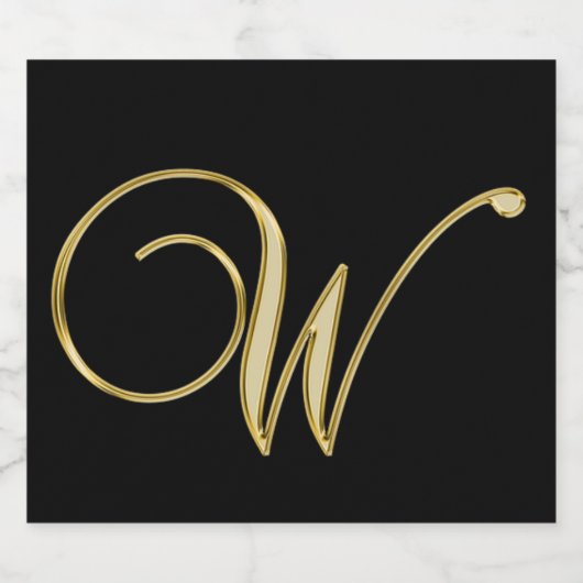 Fancy letter W wijnlabels, te koop! Sparkling Wijnetiket (Enkel label)