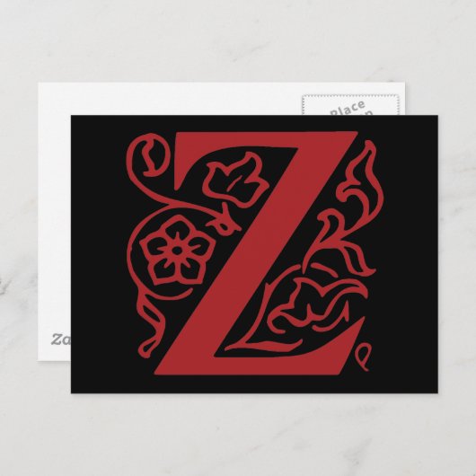 Fancy letter Z Briefkaart (Voorkant / Achterkant)