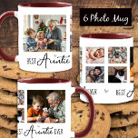 Fancy lettertype Beste tante ooit 6 Photo Collage  Mok<br><div class="desc">Twee grotere foto's en vier kleinere vierkantsfoto's verzamelen de beste combinatie ooit om sjabloon te ontwerpen. Er zijn verschillende kleuren te vinden in mijn winkel. Gemakkelijk om de foto's uit te wisselen! Kies gewoon je favoriete afbeeldingen en gebruik de aanpassingsopties.</div>