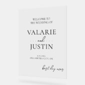 Fancy Lettertype Duidelijke Welkomsbruiloft Acryl Bord (Hoek)