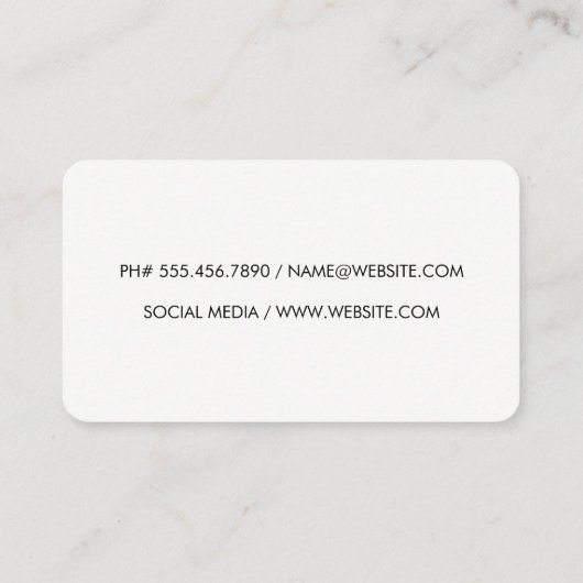 Fancy lettertype / stippen visitekaartje (Achterkant)