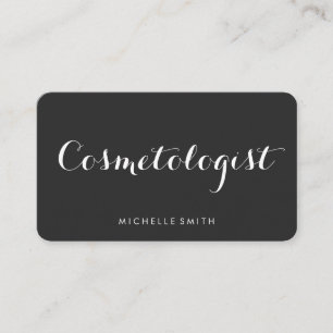 Fancy lettertypeminimaliste donkergrijs visitekaartje