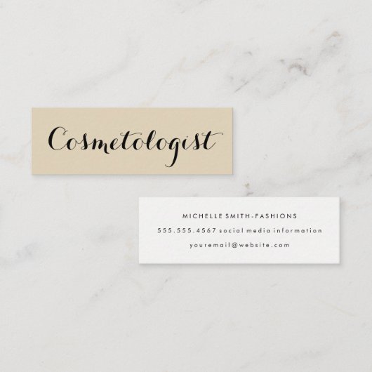 Fancy lettertypeminimiet mini visitekaartje (Voorkant / Achterkant)