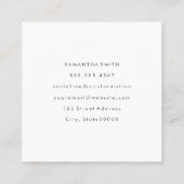 Fancy lettertypeminimiet vierkante visitekaartje (Achterkant)