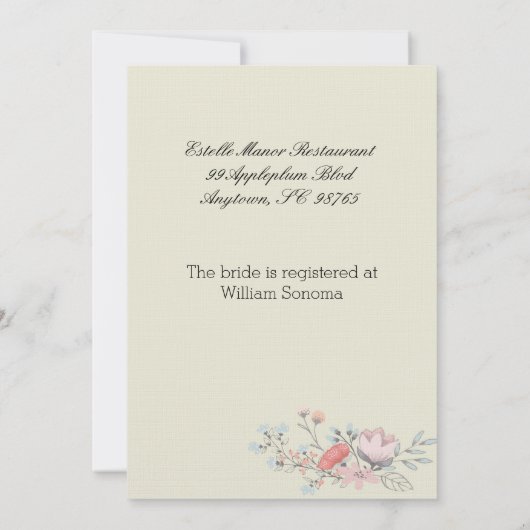 Fancy Lijst 5x7 Bridal Shower-uitnodiging Kaart (Achterkant)