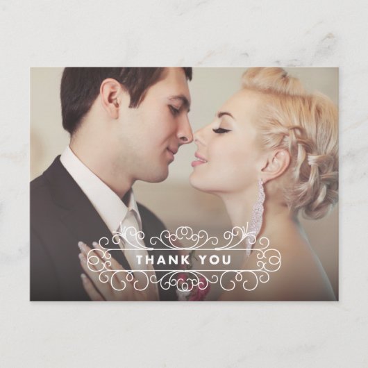 FANCY LIJST | BRUILOFT BEDANKT POST KAART (Voorkant)