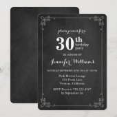 Fancy Lijst Chalkboard Birthday Party Kaart (Voorkant / Achterkant)
