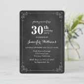 Fancy Lijst Chalkboard Birthday Party Kaart (Staand voorkant)