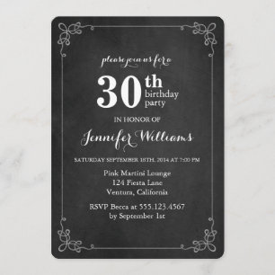 Fancy Lijst Chalkboard Birthday Party Kaart
