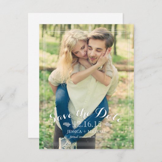 Fancy Lijst De datumaankondigingen opslaan Aankondigingskaart (Voorkant / Achterkant)