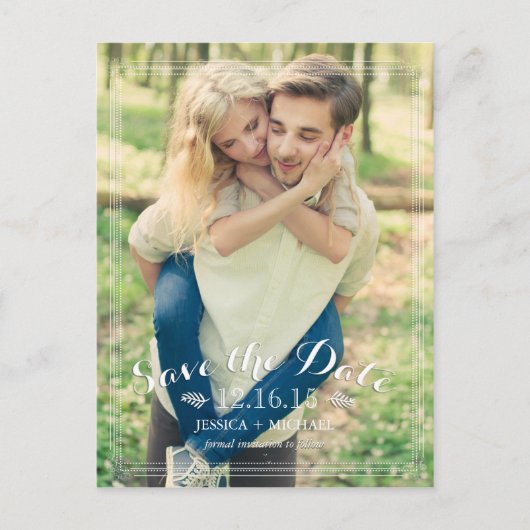 Fancy Lijst De datumaankondigingen opslaan Aankondigingskaart (Voorkant)