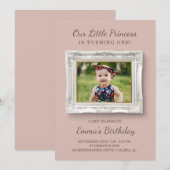 Fancy Lijst eerste verjaardag Kaart (Voorkant / Achterkant)