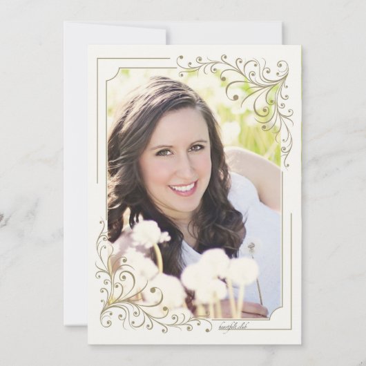 Fancy Lijst Fotouitnodiging Kaart (Achterkant)