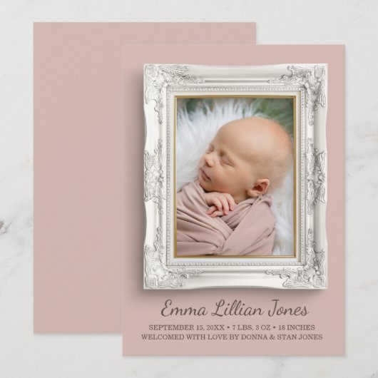 Fancy Lijst geboorte Aankondiging (Voorkant / Achterkant)