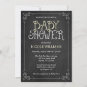 Fancy Lijst Geel  ChalkboardBaby shower Kaart (Voorkant)