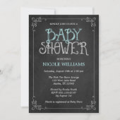 Fancy Lijst Mint ChalkboardBaby shower Kaart (Voorkant)