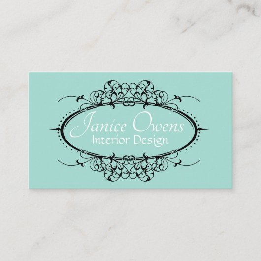 Fancy Lijst Scrollwork Visitekaartje (Voorkant)