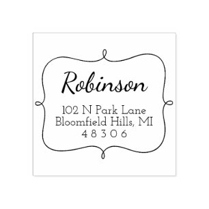 Fancy Lijst Terugkeeradres script Rubberstempel
