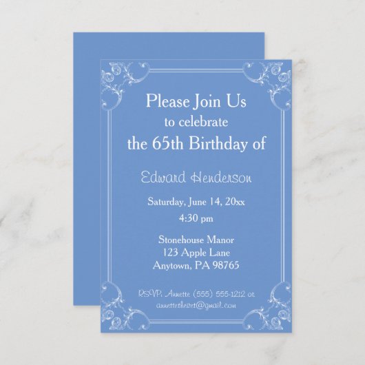 Fancy Lijst  uitnodiging (Voorkant / Achterkant)