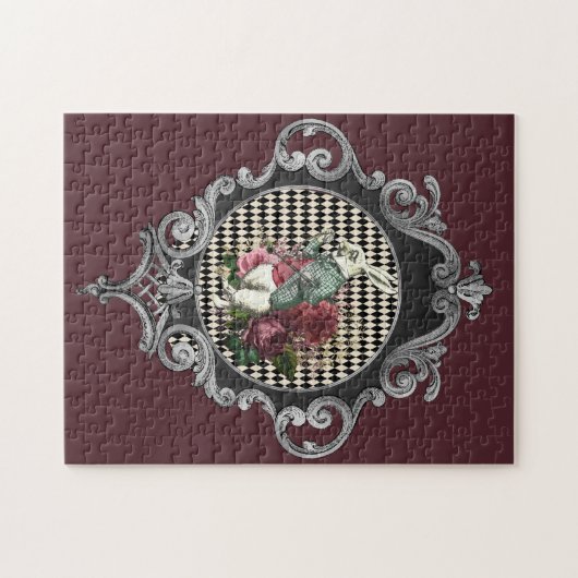 Fancy Lijst Witte konijn Collage Legpuzzel (Horizontaal)