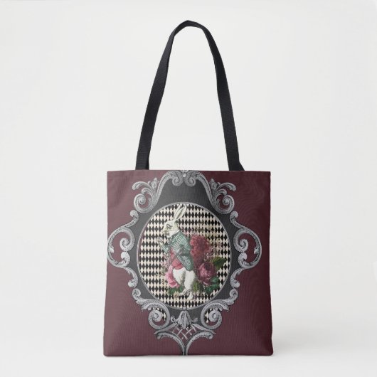 Fancy Lijst Witte konijn Collage Tote Bag (Voorkant)