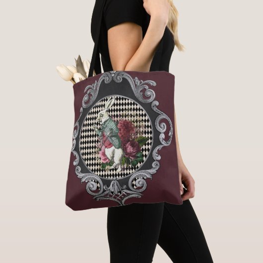 Fancy Lijst Witte konijn Collage Tote Bag (Dichtbij)