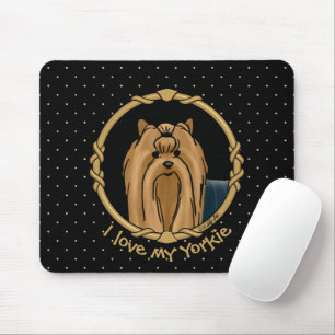 Fancy Lijst Yorkshire Terrier Yorkie Portrait Cute Muismat