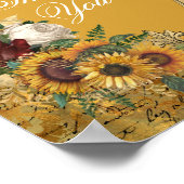 Fancy  Lijst Zonnebloem Hartelijk dank Poster (Hoek)