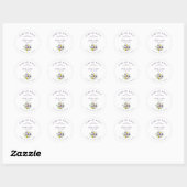 Fancy Lilac & Yellow Shades Floral Bouquet Wedding Ronde Sticker (Vel)