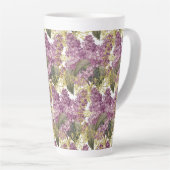 Fancy Lilacs Paarse Flower Latte Mok (Rechterhoek)