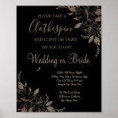 Fancy Lines waslijn bruidsshowerspel bord Poster (Voorkant)