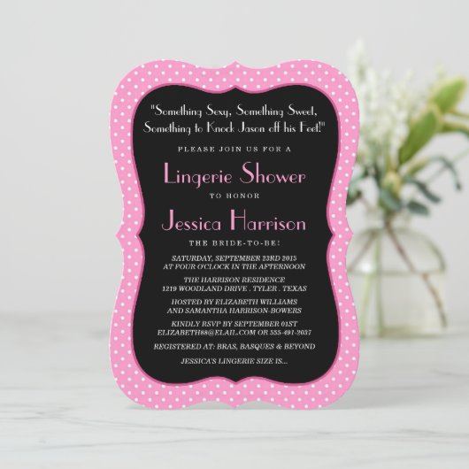 Fancy Lingerie Shower-uitnodigingen Kaart (Staand voorkant)
