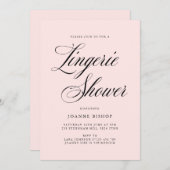 Fancy Lingerie Vrijgezellenfeest Blush & Black Kaart (Voorkant / Achterkant)