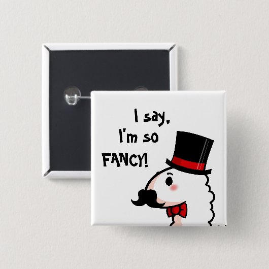 Fancy Llama-Button Vierkante Button 5,1 Cm (Voorkant /achterkant)