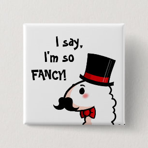 Fancy Llama-Button Vierkante Button 5,1 Cm