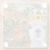 Fancy Llama- en Renoir-boerderij Glazen Onderzetter (Achterkant)