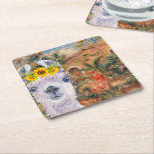 Fancy Llama- en Renoir-boerderij Kartonnen Onderzetters (Schuin)