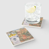 Fancy Llama- en Renoir-boerderij Stenen Onderzetter (Zijkant)