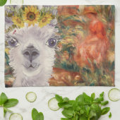 Fancy Llama- en Renoir-boerderij Theedoek (Gevouwen)